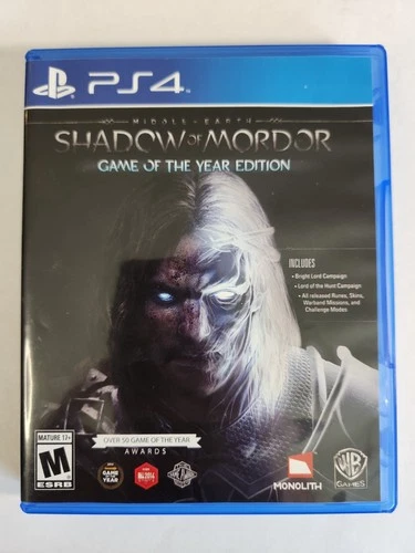 Middle Earth Shadow of Mordor Game of the Year Edition Playstation 4 PS4 CIB US