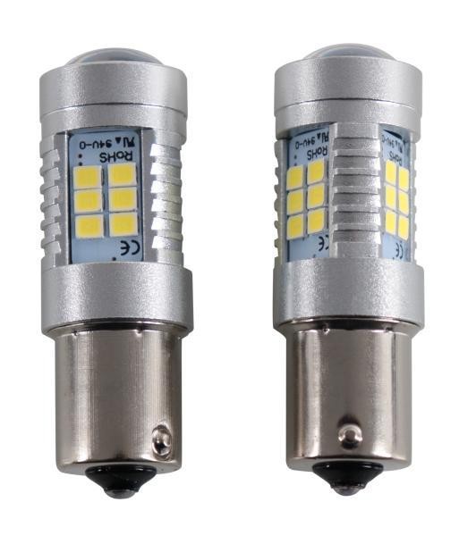 Lampadine 21 led+lente P21W 12-24V 30W