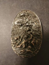 Vintage Belt Buckle Bergamot Brass Works Metal Art Bathing Beauties Ornate 3D