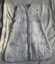 Muslin Sleep Sack - White And Gray, Pink Derr Sz Medium