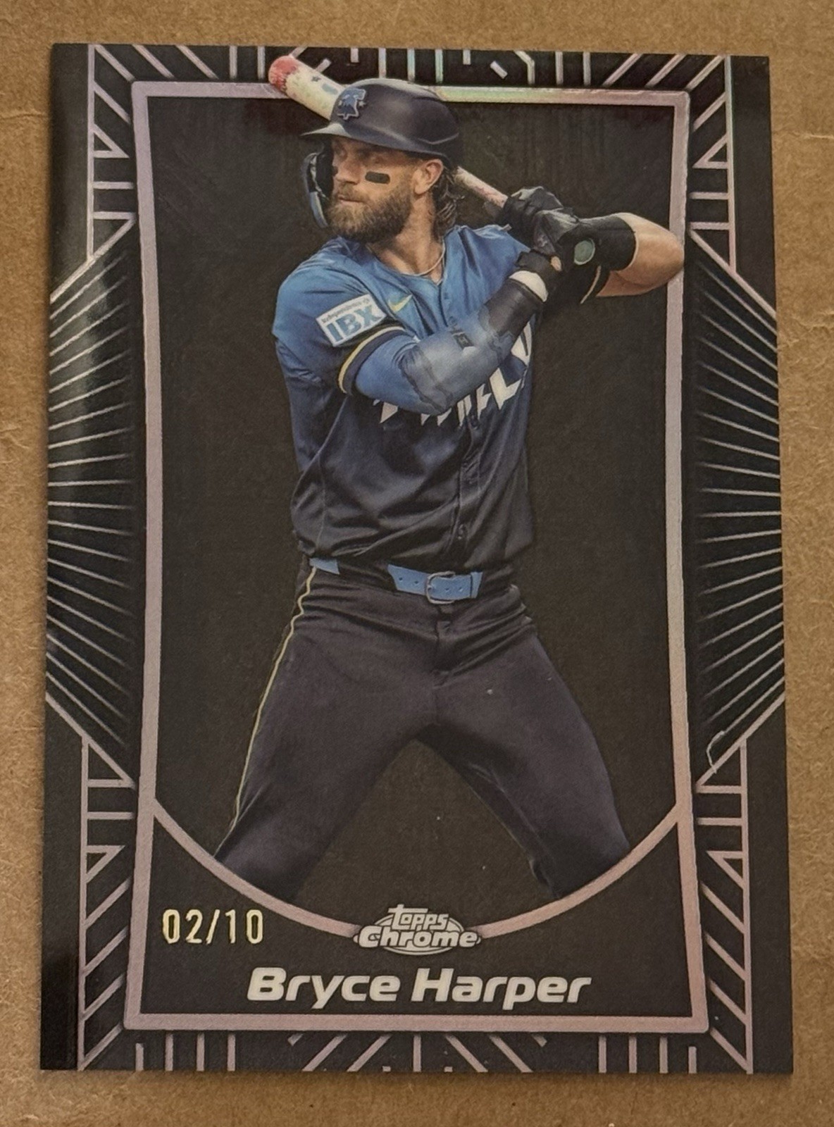 2025 Topps Chrome Bryce Harper  Shadow Etch Black 2/10