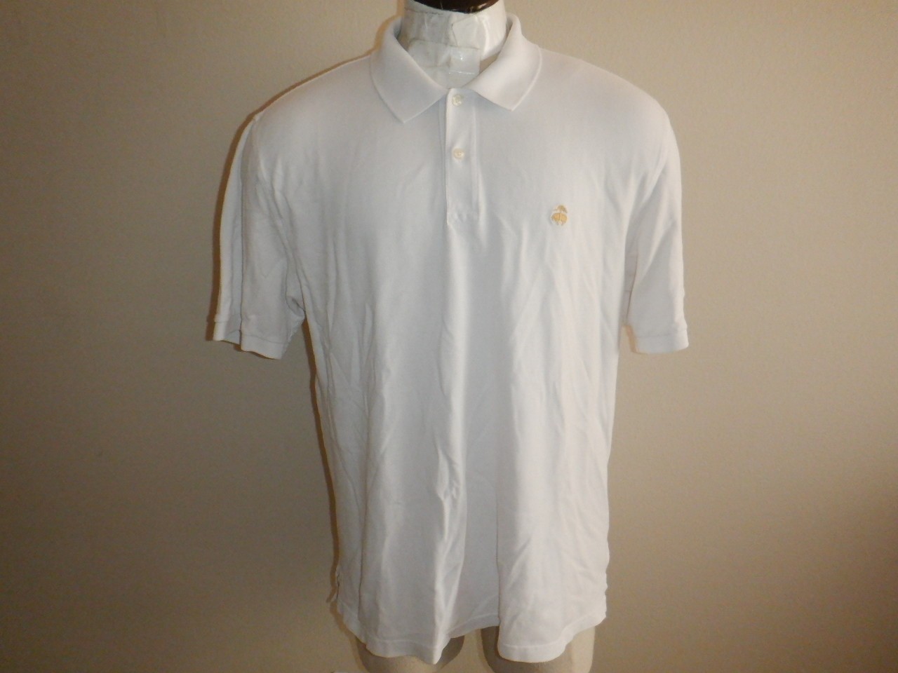 Men's Brooks Brothers 346 Performance sz XL White Mesh Cotton SS Polo Shirt