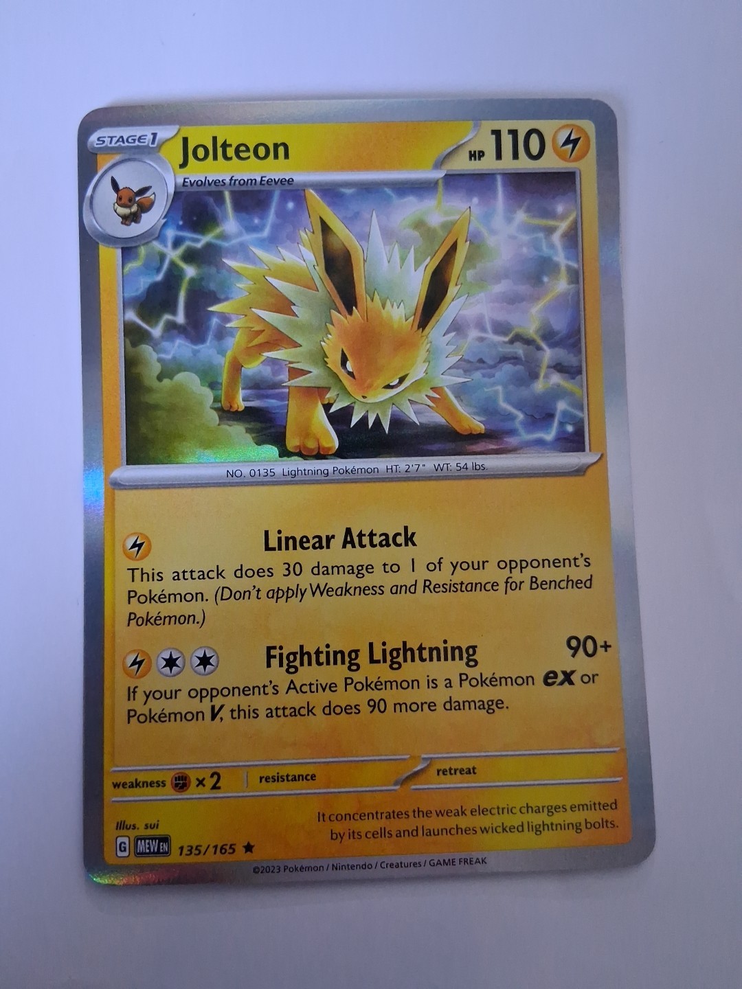 Jolteon - Holo Rare - Pokemon 151 - 135/165 !