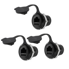 3 PCS RJ45 Panel Mount Coupler CAT6 Female To Female Ethernet LAN Adapter