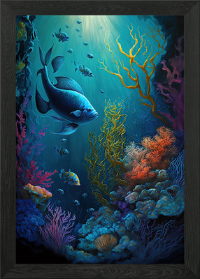 Schönes gerahmtes Wandbild Unterwasser Poster Leinwanddruck Bild