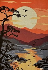 Needlepoint tapestry painted canvas 14.887 18"x24" GobelinL