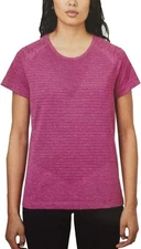 Tuff Athletics Womens Magenta Active Tee Jacquard Mesh T-Shirt Size M NWOT