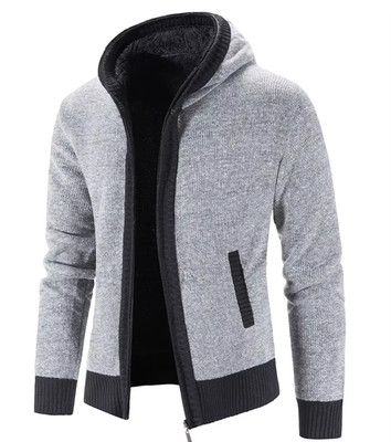 Herren Strickjacke Fleece Warm Lässig Korean Style Winter Strick Pullover