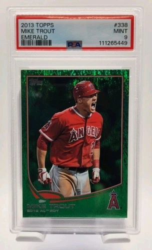 2013 Topps #338 Mike Trout - Rare Emerald Foil PSA 9 - 2012 AL ROY Award