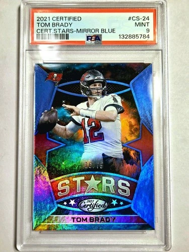 2021 Tom Brady SP /75 Panini NFL Certified Stars 🌠 Mirror Blue Prizm PSA 9 MINT