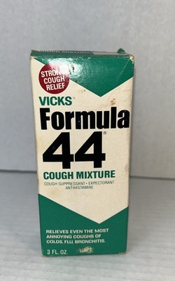 Vicks Formula 44 Cough Mixture Medicine 3 Oz Movie Prop 1960  70 s Vintage