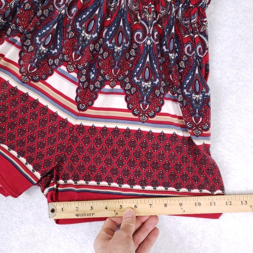 Peachy Girl Romper L/XL Red Paisley Print Sleeveless Boho Festival Summer Outfit - Picture 8 of 12