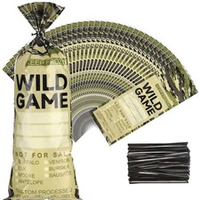 Noveread 200 Pcs Wild Game Meat Bags Freezer 1 lb Ground Meat Bags, Black
