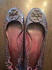 Tory Burch Burgundy Flats Size 8. Used/Good Condition.