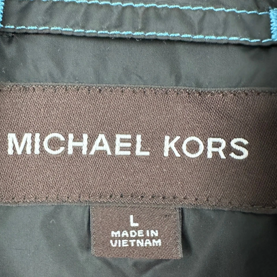 Michael Kors Jacket Windbreaker Men Large Black Full Zip Lightweight Flap Pocket - Image 3 of 4