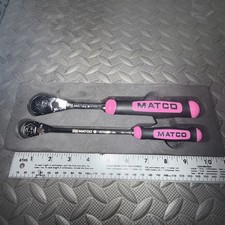 Rare Matco Tools Pink 2pc Sab88p 38 And 14 Ratchet Set