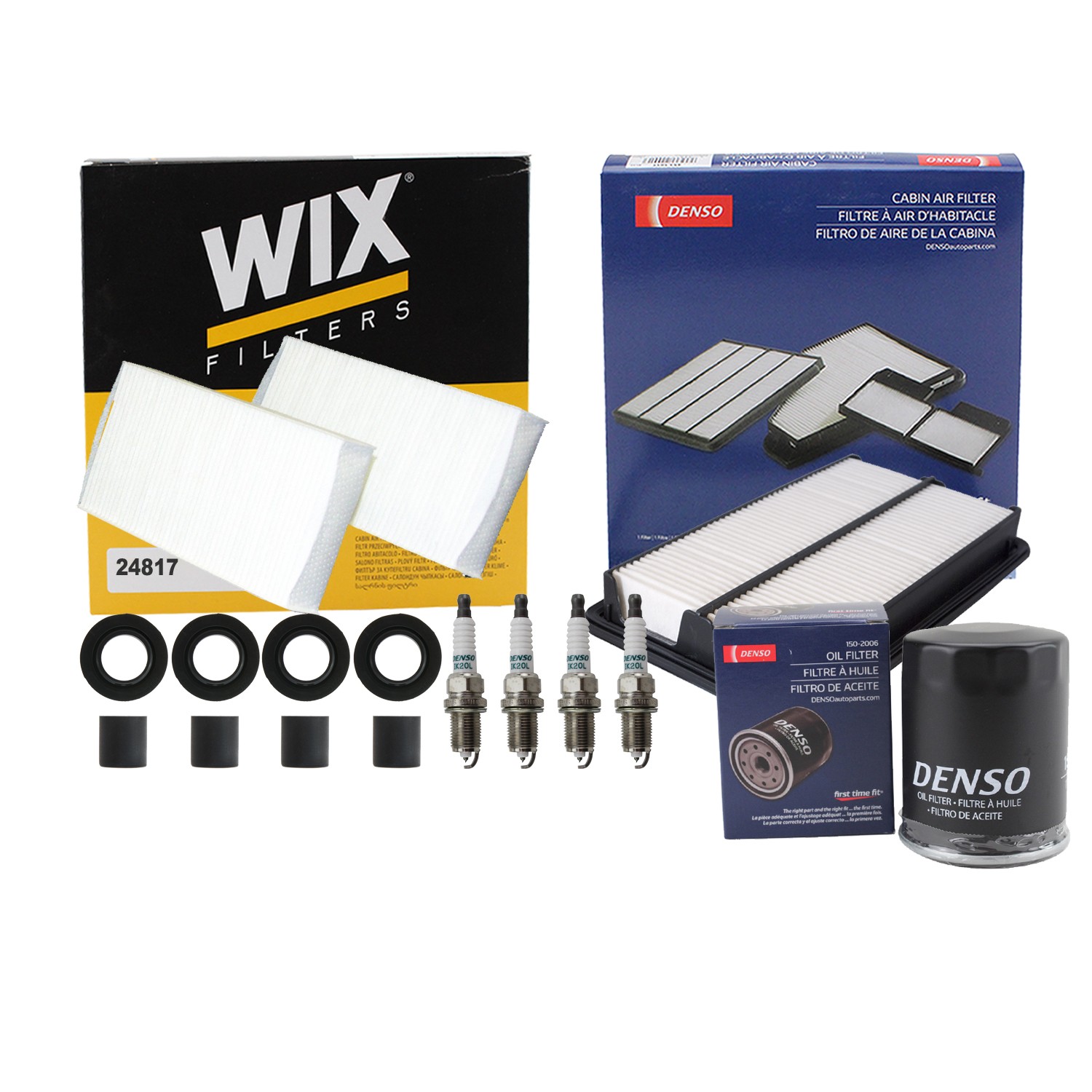 Denso Tune Up Kit NGK 4 Spark Plugs  Boots Kit for Honda Element 2.4L L4 K24A8