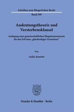 Andeutungstheorie und Versterbensklausel | Anika Janetzki | Deutsch | Buch