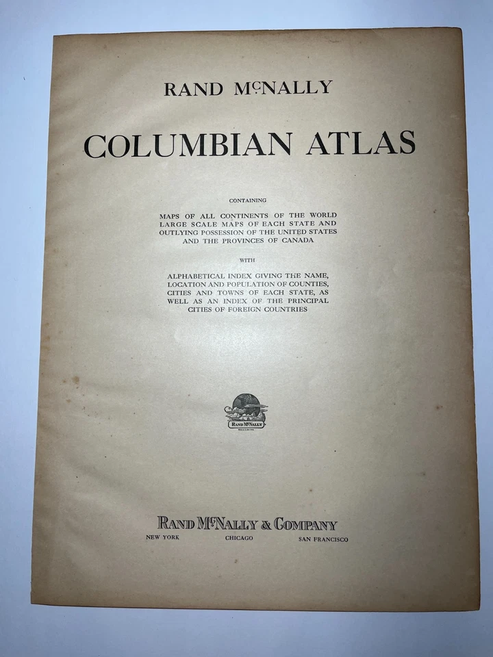 1925 "Copper" ALASKA State Map fm 1925 Rand-McNally Atlas SEE DESCRIP - Image 2 of 3