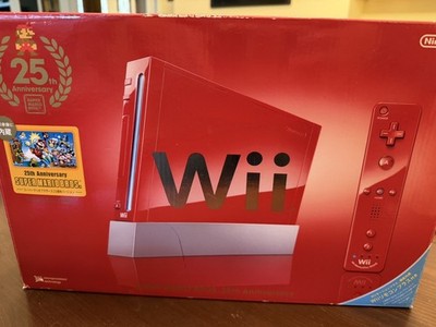 Nintendo 25th Ann. Red Wii Console Japan Exclusive Complete In Box no Game