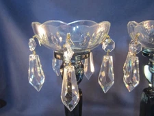 *Vintage BOBECHE Pair with Crystal Drops for Candles, Chandeliers Mid Century