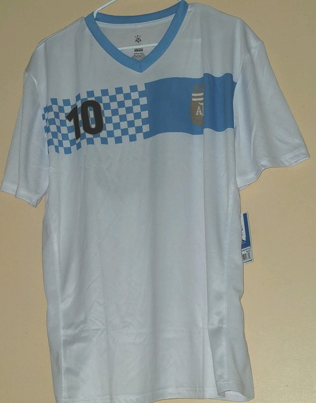 AFA Store Argentina Lionel Messi #10 Soccer Jersey XL White/Blue Official