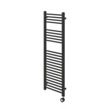 Flomasta Electric Towel Rail Radiator Black Flat Bathroom Warmer (H)120x(W)40cm