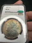 1897 P Morgan Silver Dollar - NGC MS 64  Cac - Gorgeous Toned Toner