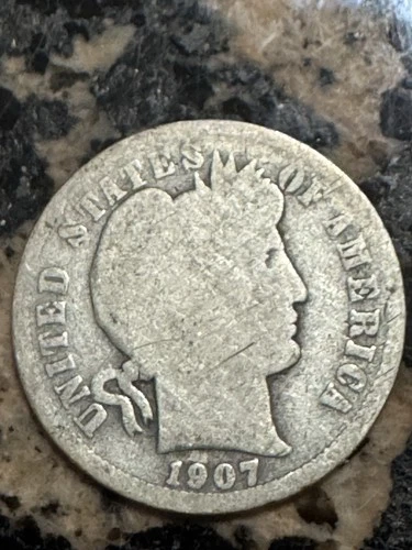 1907-s Barber Dime, Better Date, 99c Shipping