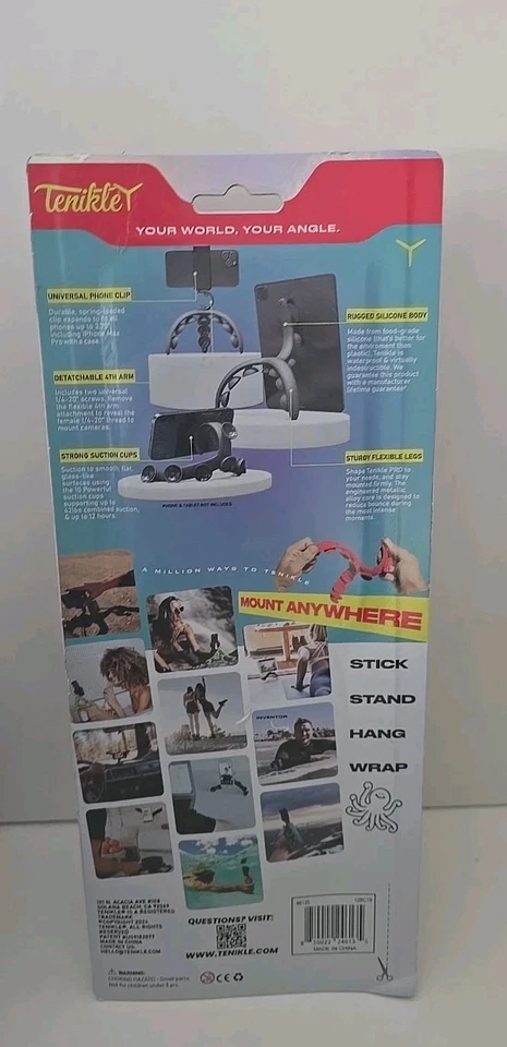 Tenikle Pro Flexible Tripod Bendable Suction Cup Camera & Phone Mount Red - Image 3 of 3