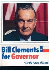 Bill Clements for governor 1978 handout Texas TX #219