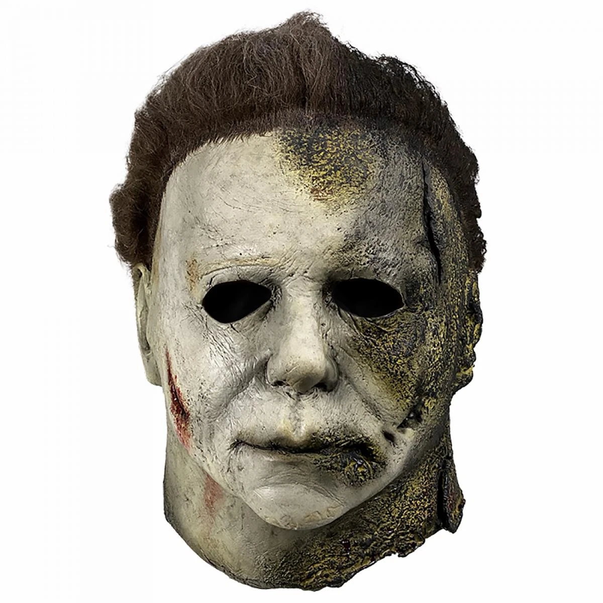Costume Halloween Michael Myers Per Adulti - Completo Con Uniforme Blu, Maschera In Lattice E Coltello Giocattolo Sanguinante