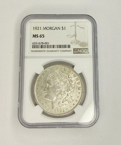 1921 Morgan Silver Dollar NGC MS65