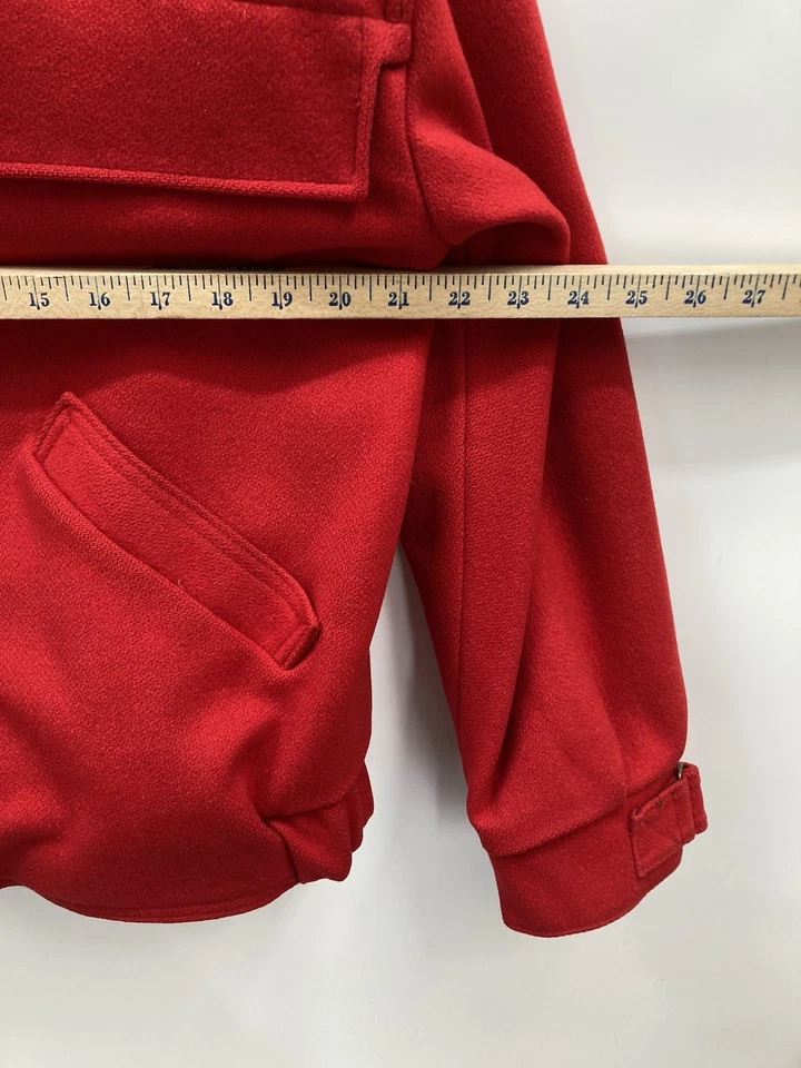 Abrigo de Colección Woolrich The Para Mujer Talla Pequeña/Mediana 100% Pura Lana Virgen Chaqueta Roja Foto 4 de 4