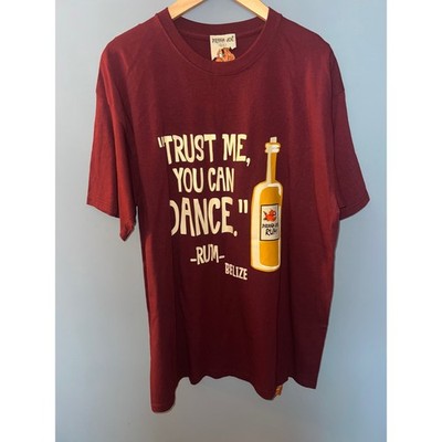 Pirana Joe Belize Rum Trust Me You Can Dance Graphic T-Shirt Maroon Mens XL NWT