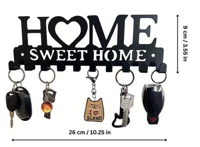 Home Sweet Home Key Holder Wall Mounted Metal Key Organizer Entryway Hooks