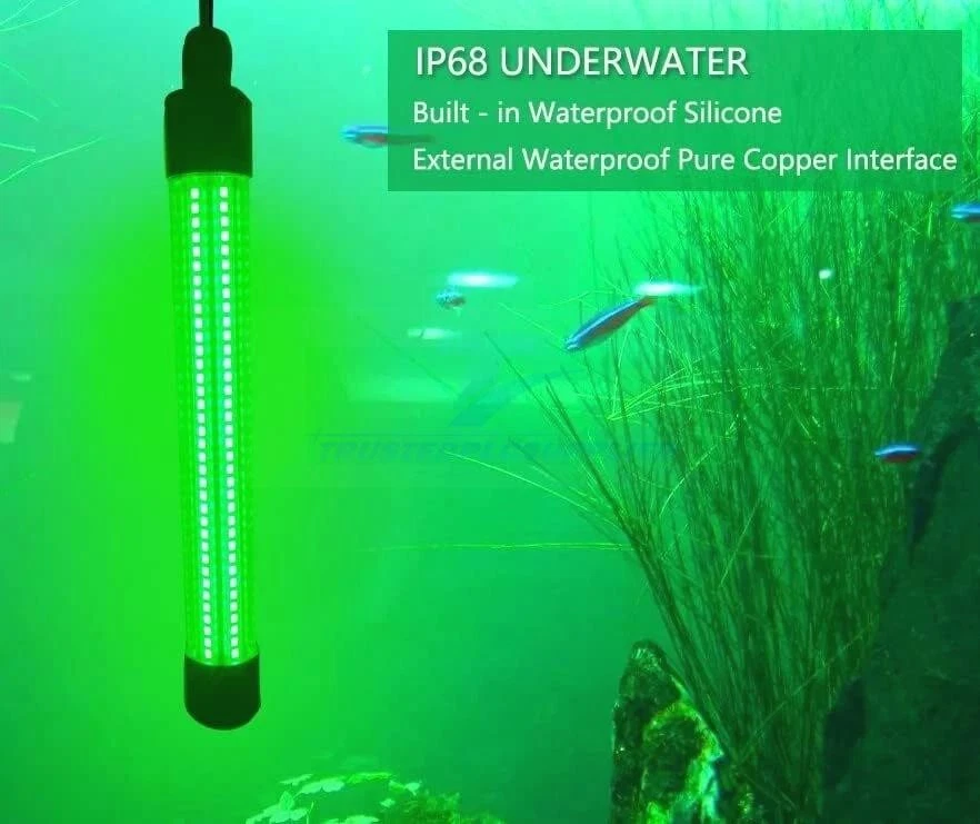 50000Lúmenes 126 LED Verde Luz de Pesca Subacuática Lámpara Atraer Peces 5m 12V Foto 3 de 4