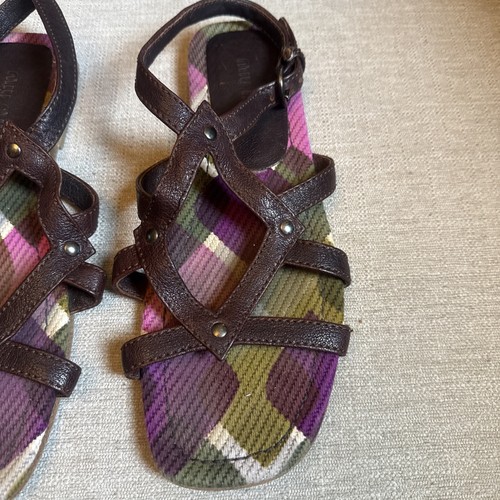 Miu Miu Echtleder Open Toe Nieten Riemchen Sandalen braun Gr. 37 US 6,5 - Bild 3 von 8