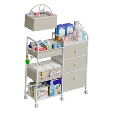 2In1 Baby Diaper Caddy Organizers and Storage, 32.48"W x 11.42"D x 33.5"H White