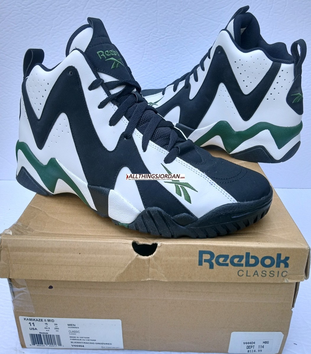 worn Reebok Kamikaze 2 Mid V44404 Shawn Kemp Rain man Seattle