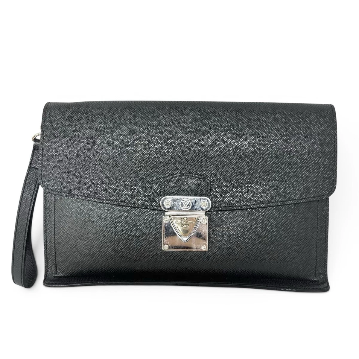ま*く様 LOUIS VUITTON‼️タイガ　ブラック　レザーケース Louis Vuitton Taiga Black Clutch Bags & Handbags for Women for