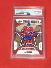 Nick Suzuki 2019-20 Upper Deck Credentials Rookie Trading Card Autographed PSA