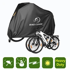 Heavy Duty Waterproof Bicycle Bike Cover Outdoor Snow UV Protection for 2 Bikes