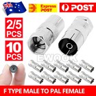 F-Type Male to PAL Female Socket TV Antenna Cable Connector Adaptor Cord Adapter