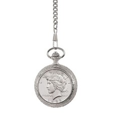 NEW American Coin Treasures Uncirculated Peace Silver Dollar Coin Pocket Watch