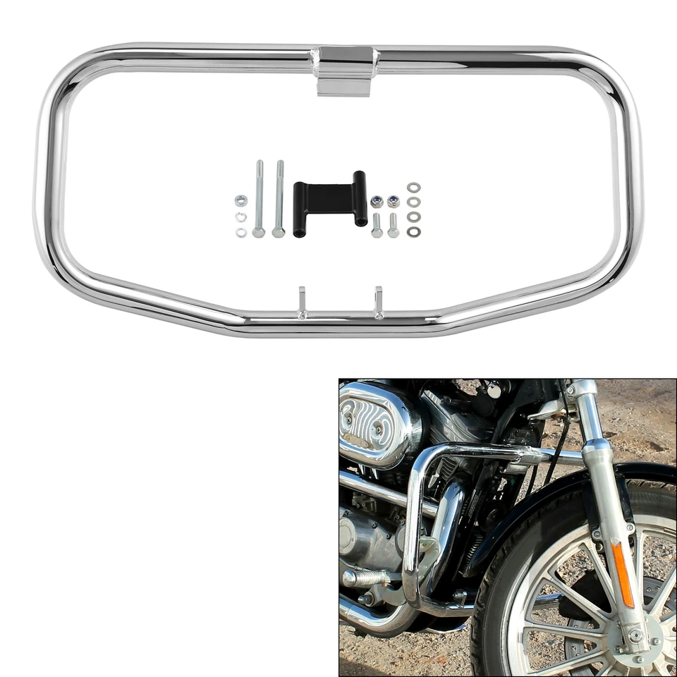 Barra de choque de protección de carretera del motor apta para Harley Sportster XL883 1200 personalizada 84-03 Foto 3 de 4