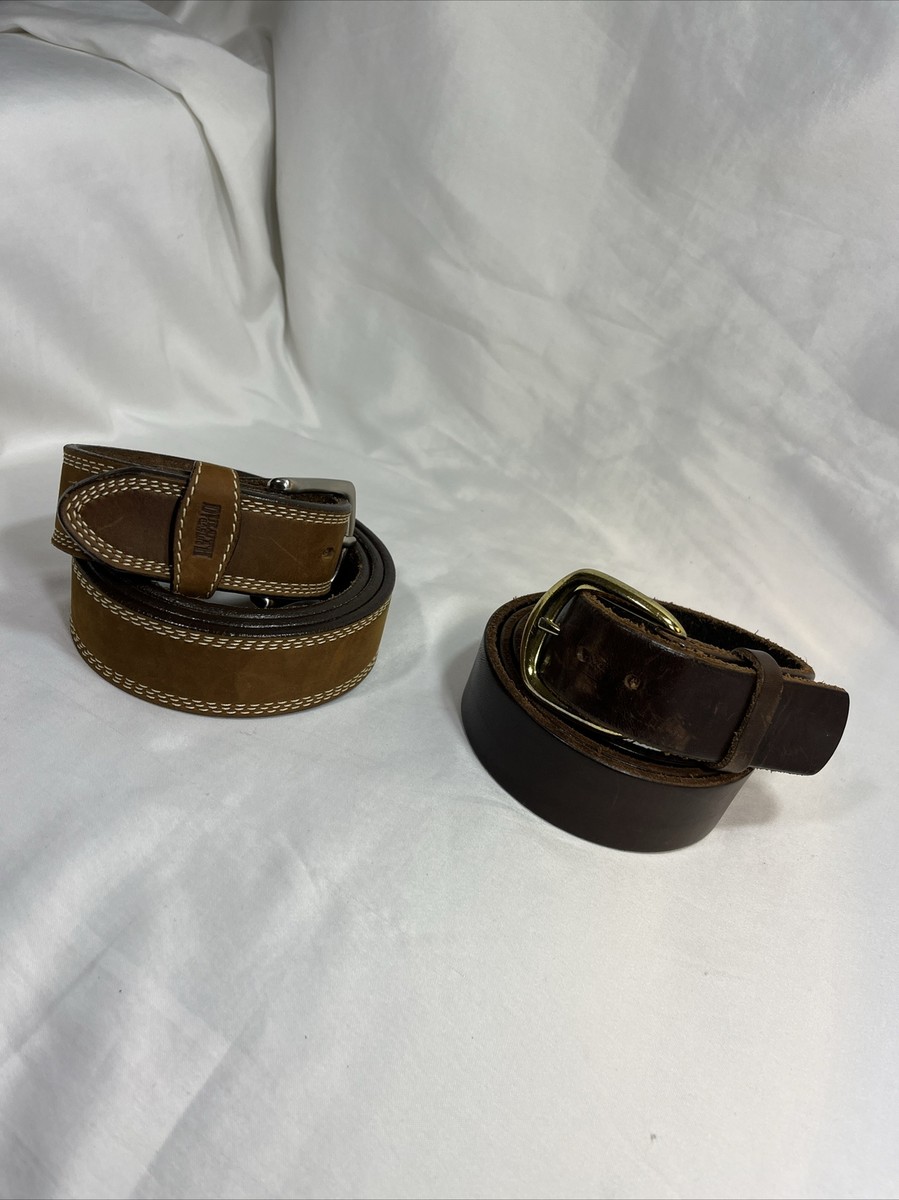 Vintage Brass Buckled Merona Leather Belt USA Made Sz:M MERONA Men main image 3