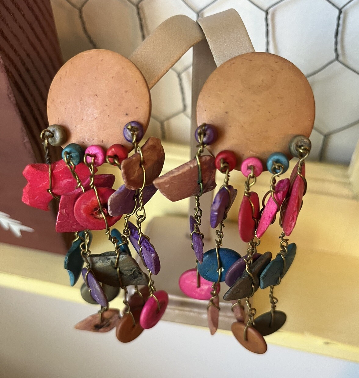 Vintage Clay Statement Earrings - image 2