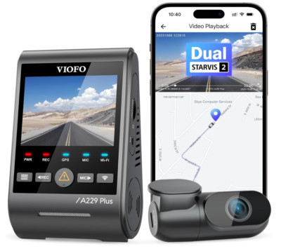 Viofo A229 Plus 2-Kanal Dashcam Dual Kamera (2K vorne & hinten) GPS WIFI HDR