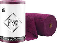 Ultra Absorbent Microfiber Cleaning Cloth Roll - 90 Pack, 12"x12", Deep Purple